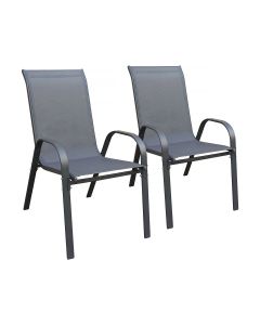 Sillón de jardín "cordoba" de textilene - phoenix - juego de 2 - antracita