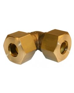 Racor bicónico de latón 90° d.14 para tubo de cobre