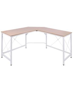 Mesa de ordenador 150x150x76cm mdf y metal color marrón Homcom