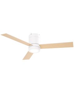 Ventilador de techo 112x112x25 cm metal, mdf, vidrio color blanco Homcom