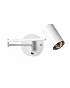 Aplique pared extensible articulado orientable interruptor metal blanco E27