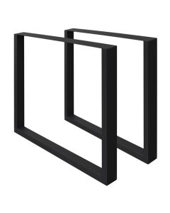 2x patas de mesa industrial 70 x 72 cm acero negro perfiles cuadradros
