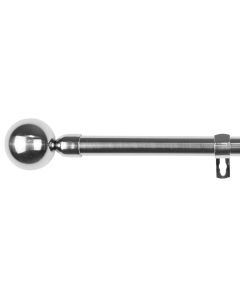Barra de acero extensible y decorativa (plata, 70-120cm bola acero)