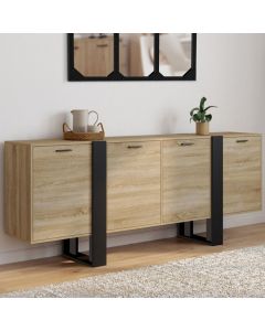 Aparador aparador phoenix de madera negra 200 cm