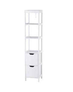 Armario alto de baño 30x30x144 cm tablero de mdf color blanco kleankin