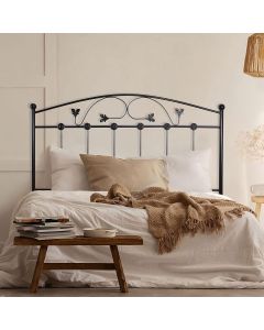 Cabecero de forja manchego, negro para cama de 135 cm