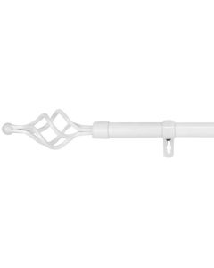 Barra de forja extensible y decorativa (blanco, 120-210cm forma s)