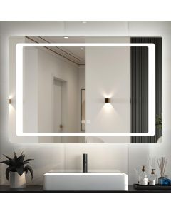 Espejo de baño LED 100×60cm＋antivaho＋interruptor táctil