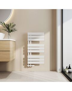 Emke radiador toallero agua caliente 762x400mm, 342w, blanco, lateral