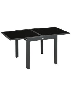 Mesa de jardín 160x80x75 cm aluminio, vidrio templado Outsunny