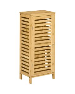 Armario de baño 30x19.9x70 cm bambú color marrón kleankin, hogar - baño