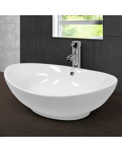 Lavabo sobre encimera 590x390x200 mm blanco ecd germany