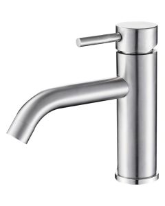 Valaz grifo de lavabo monomando redondo acero cepillado