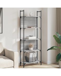 Librería de 5 estantes madera gris sonoma 60,5x24x166,5 cm