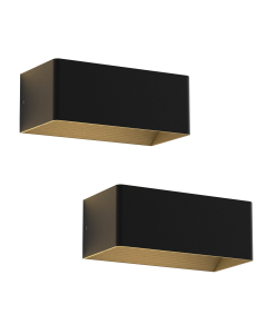 Nettlife aplique pared negra LED 20x10 2er-set
