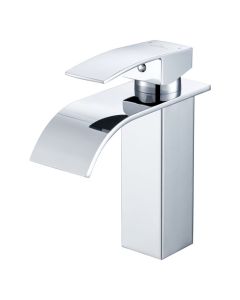 Grifo de lavabo - cromado - cascada - acero inoxidable - mezclador - diseño