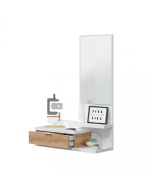 Mueble recibidor con 1 cajón y espejo 81 cm dahlia blanco - roble nodi