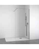 Mampara de ducha frontal fija 8 mm plata 98-100 cm bellobath