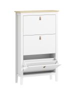 Mueble zapatero 80x24x131 cm color blanco Homcom