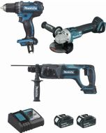 Juego de herramientas pro - 3 máquinas 18v Makita - 4ah
