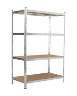 Estantería  almacenaje de acero galvanizado y MDF, 4 baldas, 180x120x60cm