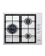 Placa gas vitrokitchen en636lib butano inox 3f