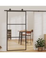 Puerta corredera esg vidrio y aluminio negra 102x205 cm esxt9445
