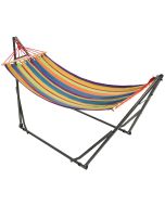 Hamaca 270x100x94 cm acero, algodón multicolor Outsunny