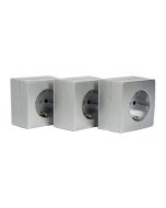 Set 3 bases enchufe superficie 16a cr