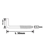 Pack 10 alcayatas roscadas escarpias blancas diall 30 x 14 mm