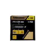 100 tornillos para madera PZ premium 4x25 mm Turbodrive