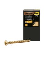 100 Tornillos para madera PZ premium 4x50 mm Turbodrive