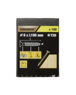100 Tornillos para madera PZ premium 6x100 mm Turbodrive