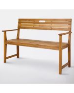 Banco de jardín con respaldo 128,5x89,5x57cm de madera de Acacia Denia