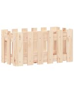 vidaXL jardinera con diseño de valla madera maciza de pino 60x30x30 cm