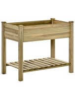 Huerto urbano de madera 91x51x76 cm madera de abeto color marrón Outsunny