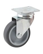 Rueda giratoria con placa rectangular avl - rueda de goma ø 50 mm - agujero