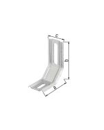 Escuadra 3 partes con nervio 80 x 30 x 72 mm