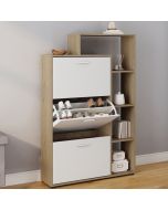 Mueble zapatero de 3 puertas blanco - 86,5 cm