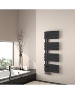 Emke radiador toallero agua caliente 104x40cm, panel negro mate, vertical