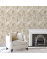 Papel pintado tnt textura formas madera beige