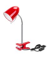 Aigostar lámpara escritorio con pinza retro, E27, cable 153cm, rojo