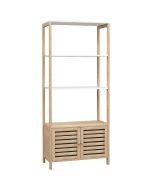 Estantería de baño 63x30x138 cm bambú, mdf color marrón Homcom