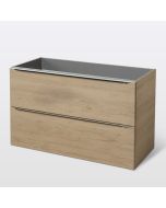 Mueble de baño suspendido Idalie color roble 100x44cm