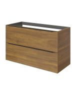 Mueble de baño suspendido Idalie color nogal 100x45cm