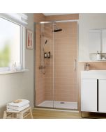 Panel corredero cromo con cristal transparente 100cm Odalia