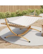 Hamaca xl - soporte de acero con efecto madera - lona cruda
