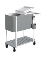 Carrito nevera 84x38x83 cm plástico, acero color gris Outsunny