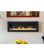 Chimenea bioetanol negra 120x40 cm con cristal