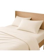 Juego de sábanas liso 100% algodón beige cama de 180cm donegal collections